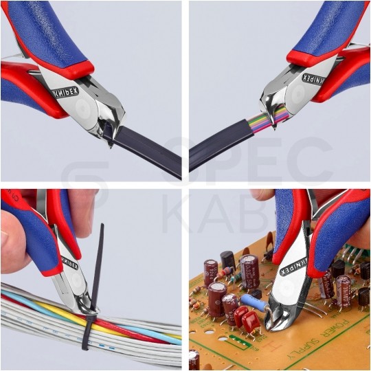 Szczypce czołowe tnące dla elektroników 115mm 27° precyzyjne dla elektroników KNIPEX 64 42 115