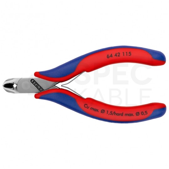 Szczypce czołowe tnące dla elektroników 115mm 27° precyzyjne dla elektroników KNIPEX 64 42 115