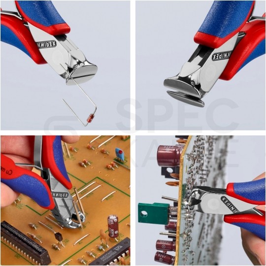 Szczypce czołowe tnące dla elektroników 115mm wielokomponentowe precyzyjne dla elektroników KNIPEX 64 02 115