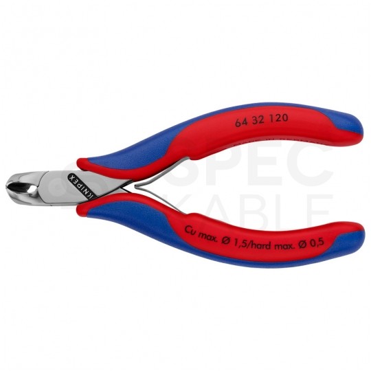 Szczypce czołowe tnące dla elektroników 120mm 15° precyzyjne dla elektroników KNIPEX 64 32 120