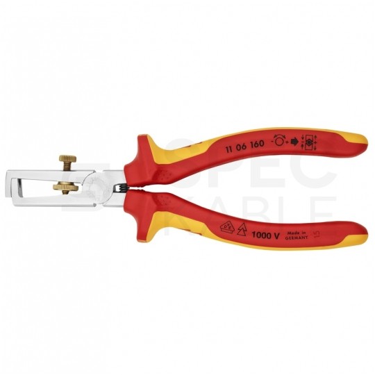 Szczypce do ściągania izolacji 160mm izolowane VDE 1kV dla elektryka KNIPEX 11 06 160
