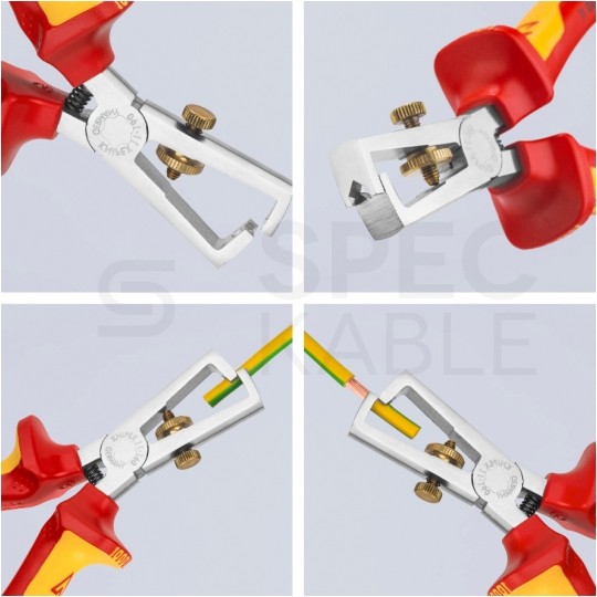 Szczypce do ściągania izolacji 160mm izolowane VDE 1kV dla elektryka KNIPEX 11 06 160