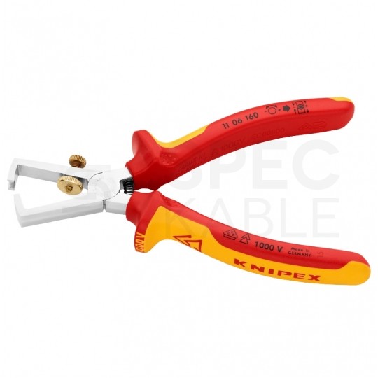 Szczypce do ściągania izolacji 160mm izolowane VDE 1kV dla elektryka KNIPEX 11 06 160