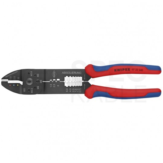 Szczypce do zaciskania końcówek kablowych 0,5-6mm2 ze ściągaczem izolacji KNIPEX 97 22 240