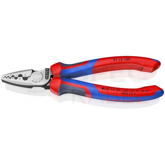 Szczypce do zaciskania tulejek kablowych 0,25-16mm2 KNIPEX 97 72 180