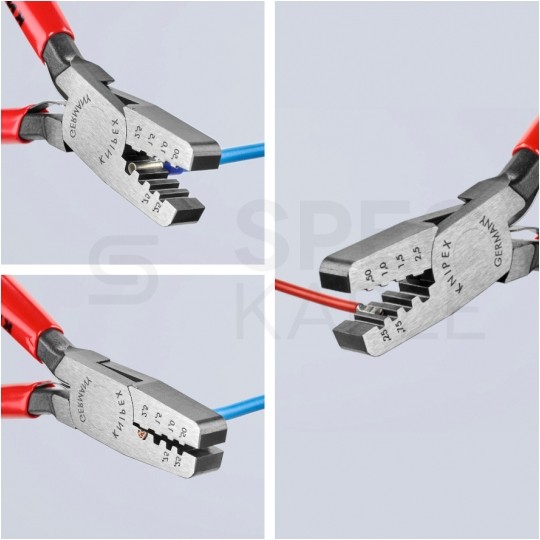 Szczypce do zaciskania tulejek kablowych 0,25-2,5mm2 powlekane KNIPEX 97 68 145 F