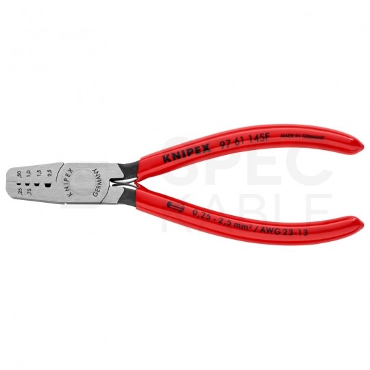 Szczypce do zaciskania tulejek kablowych 0,25-2,5mm2 powlekane KNIPEX 97 68 145 F