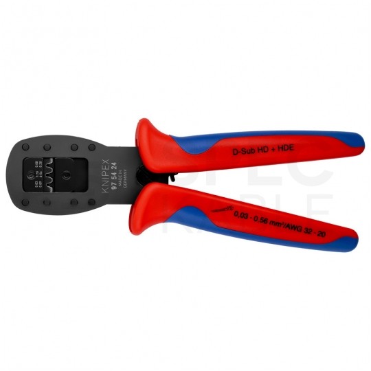 Szczypce do zagniatania równoległego złączy wtyków miniaturowych 0,03-0,56mm2 D-Sub; HD 20; HDE KNIPEX 97 54 24