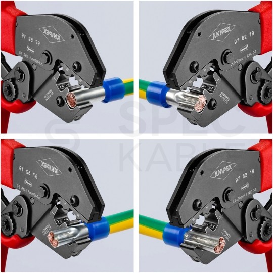 Szczypce do zagniatania wygięte 35-50mm2 obsługiwane dwoma rękoma KNIPEX 97 52 19