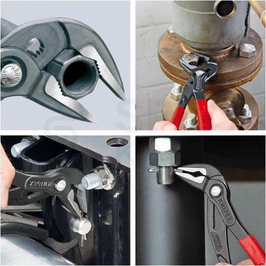 Szczypce nastawne Cobra ES 250mm z wydłużoną szczęką klucz do rur i armatury KNIPEX 87 51 250