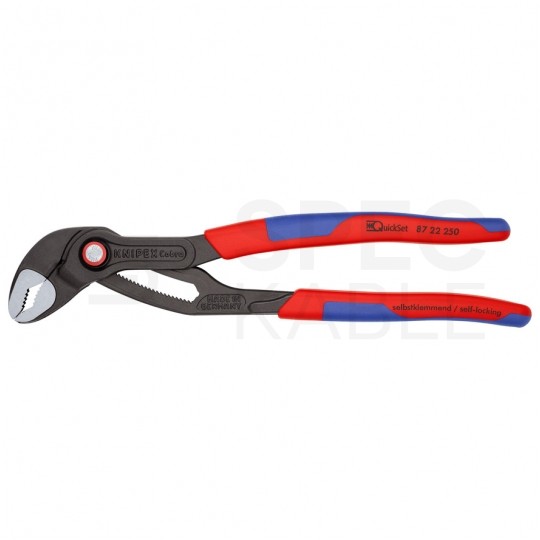 Szczypce nastawne Cobra QuickSet 250mm z wąskimi uchwytami klucz do rur i armatury KNIPEX 87 22 250