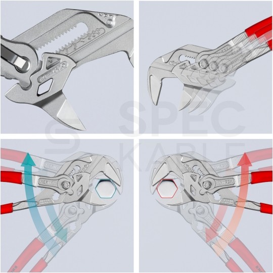 Szczypce nastawne uniwersalne 250mm chromowane Klucz do śrub, nakrętek i armatury KNIPEX 86 03 250