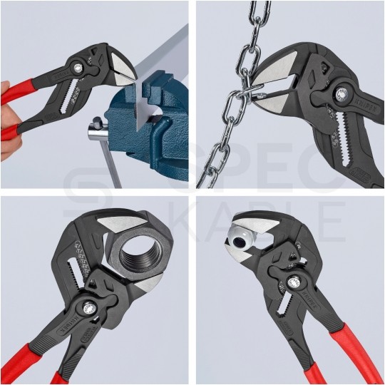 Szczypce nastawne uniwersalne 300mm fosforanowane Klucz do śrub, nakrętek i armatury KNIPEX 86 01 300