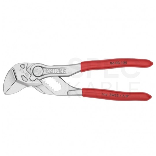 Szczypce nastawne uniwersalne MINI 125mm chromowane Klucz do śrub, nakrętek i armatury KNIPEX 86 03 125