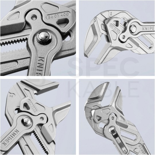 Szczypce nastawne uniwersalne XL 400mm chromowane Klucz do śrub, nakrętek i armatury KNIPEX 86 03 400