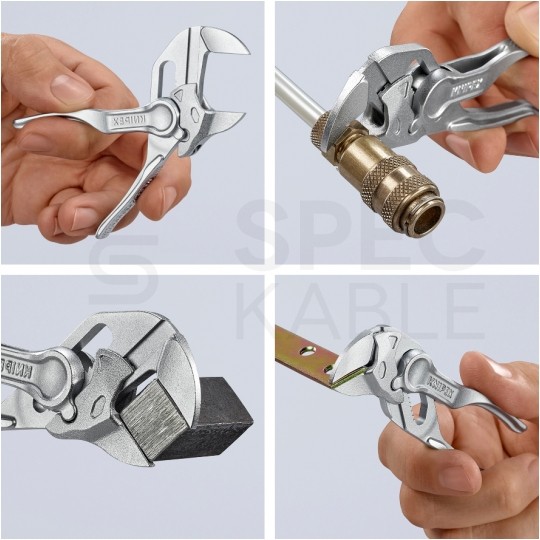 Szczypce nastawne uniwersalne XS 100mm chromowane Klucz do rur i armatury KNIPEX 86 04 100