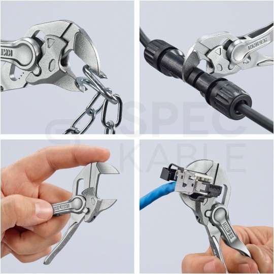 Szczypce nastawne uniwersalne XS 100mm chromowane Klucz do rur i armatury KNIPEX 86 04 100