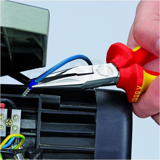 Szczypce półokragłe tnące uniwersalne 160mm chromowane izolowane VDE 1kV dla elektryka KNIPEX 25 06 160