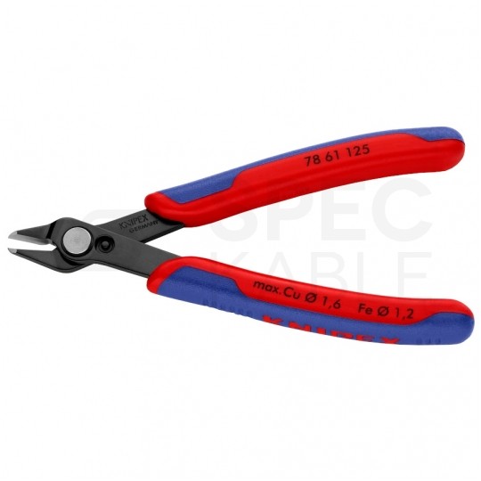 Szczypce precyzyjne tnące 125mm Super Knips czernione dla elektroników KNIPEX 78 61 125