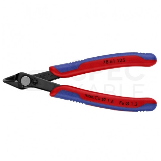 Szczypce precyzyjne tnące 125mm Super Knips czernione dla elektroników KNIPEX 78 61 125
