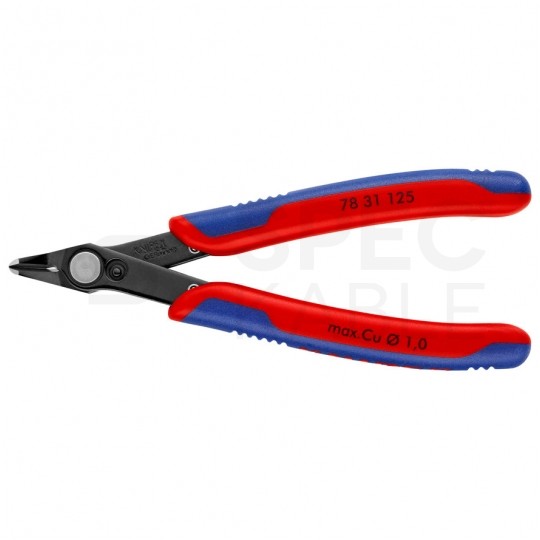 Szczypce precyzyjne tnące 125mm Super Knips wąskie czernione dla elektroników KNIPEX 78 31 125