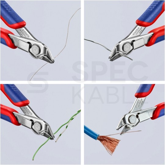 Szczypce precyzyjne tnące 125mm Super Knips ze sprężyną przytrzymującą dla elektroników KNIPEX 78 13 125