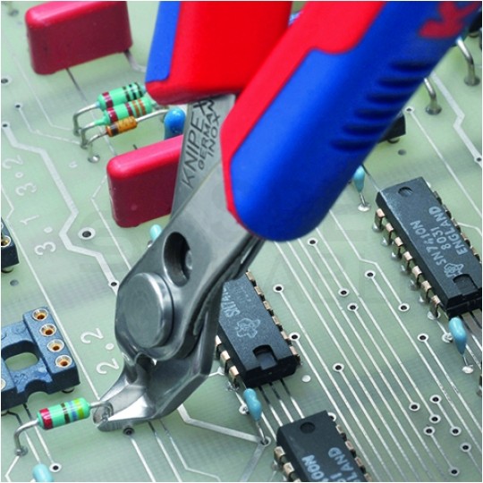 Szczypce precyzyjne tnące 125mm Super Knips ze sprężyną przytrzymującą dla elektroników KNIPEX 78 23 125