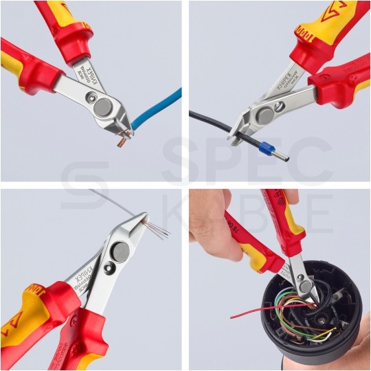 Szczypce precyzyjne tnące VDE 125mm Super Knips izolowane 1kV dla elektroników KNIPEX 78 06 125