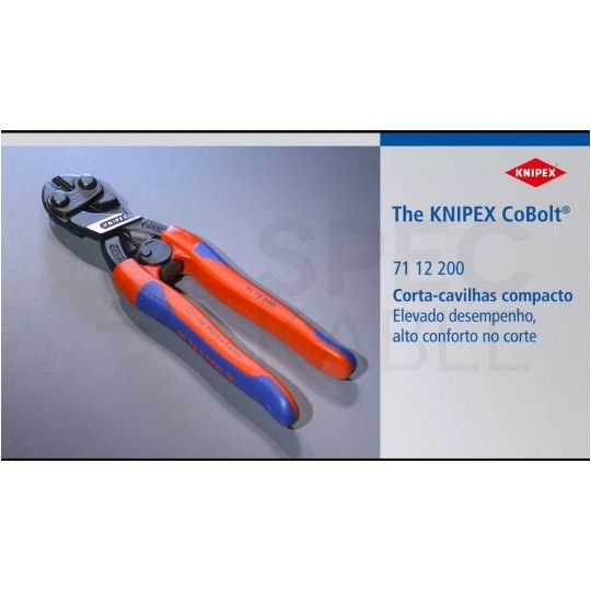 Szczypce tnące przegubowe 200mm CoBolt ze sprężyną i blokadą KNIPEX 71 12 200