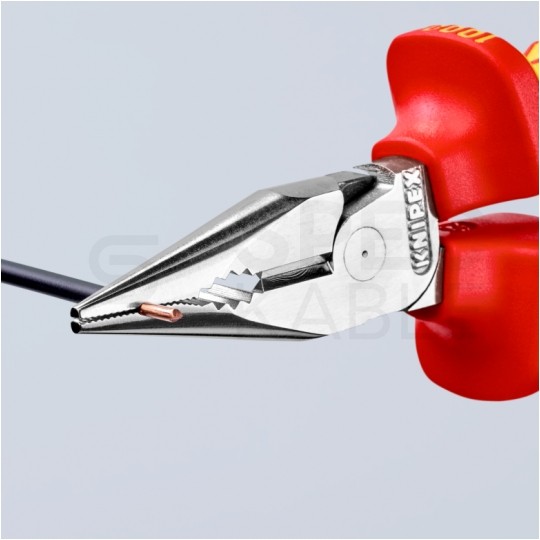 Szczypce uniwersalne 145mm chromowane ostro zakończone izolowane VDE 1kV Kombinerki do chwytania i cięcia dla elektryka KNIPEX 08 26 145