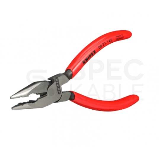 Szczypce uniwersalne 145mm fosforanowane ostro zakończone powlekane Kombinerki do chwytania i cięcia KNIPEX 08 21 145