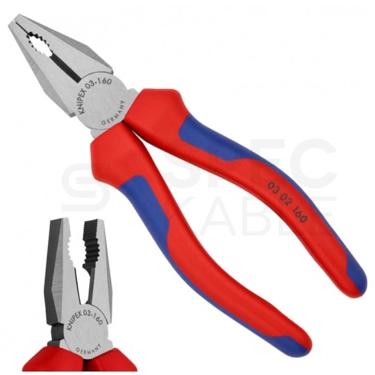 Szczypce uniwersalne 160mm fosforanowane Kombinerki do chwytania i cięcia KNIPEX 03 02 160