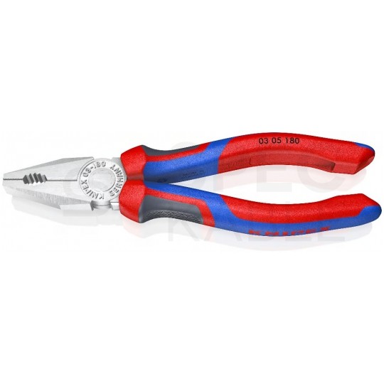Szczypce uniwersalne 180mm chromowane Kombinerki do chwytania i cięcia KNIPEX 03 05 180