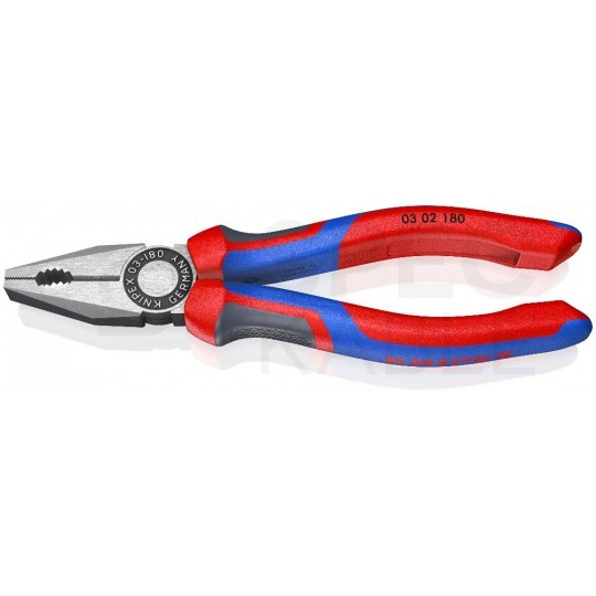 Szczypce uniwersalne 180mm fosforanowane Kombinerki do chwytania i cięcia KNIPEX 03 02 180