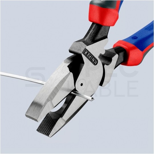 Szczypce uniwersalne ze zwiększonym przełożeniem typu "Lineman's" 240mm Kombinerki do najwyższych obciążeń ze szczeliną do przeciagania kabla KNIPEX 09 12 240