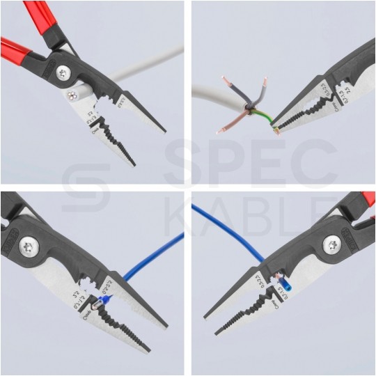 Szczypce wielofunkcyjne 6w1 dla elektryka 200mm izolowane zanurzeniowo VDE 1kV do prac elektroinstalacyjnych KNIPEX 13 81 200