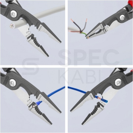 Szczypce wielofunkcyjne wielokomponentowe 6w1 dla elektryka 200mm do prac elektroinstalacyjnych KNIPEX 13 82 200