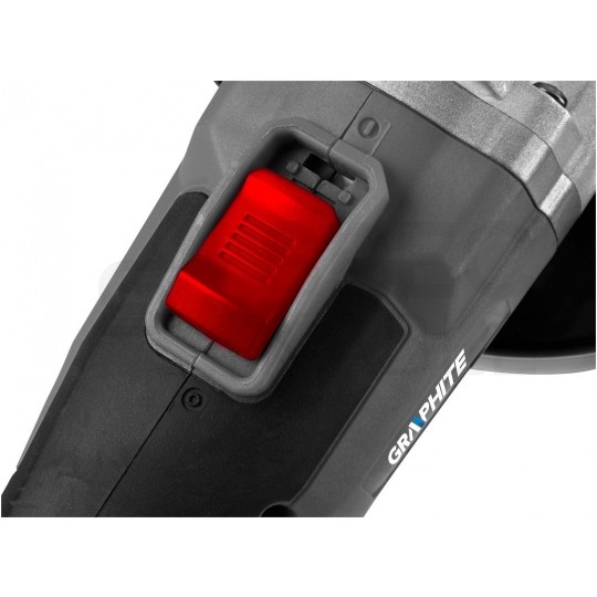 Szlifierka kątowa akumulatorowa 18V do szlifowania i cięcia, tarcza 125x22.2mm, 9200 obrotów na minutę bez akumulatora ENERGY+ GRAPHITE 58GE142