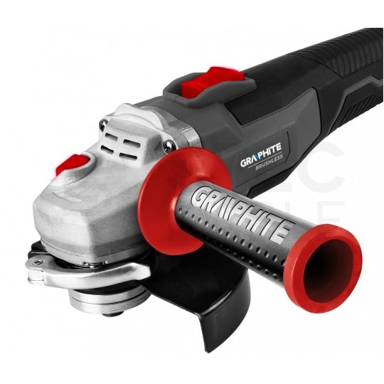 Szlifierka kątowa akumulatorowa 18V do szlifowania i cięcia, tarcza 125x22.2mm, 9200 obrotów na minutę bez akumulatora ENERGY+ GRAPHITE 58GE142