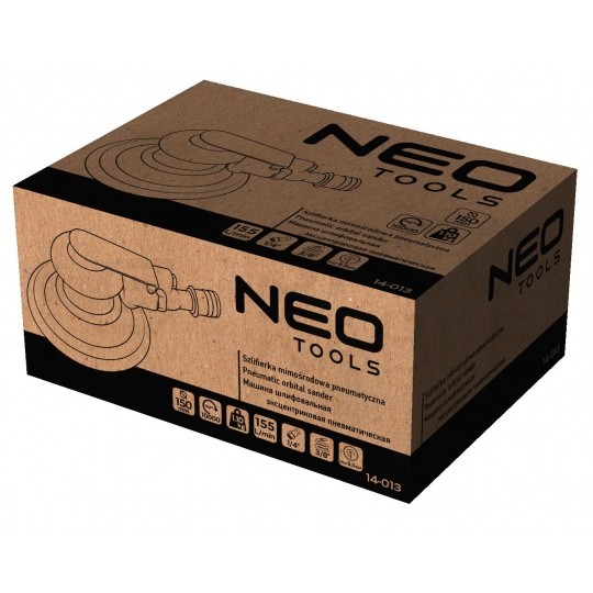 Szlifierka mimośrodowa pneumatyczna oscylacyjna 150mm z odsysaniem pyłu NEO 14-013