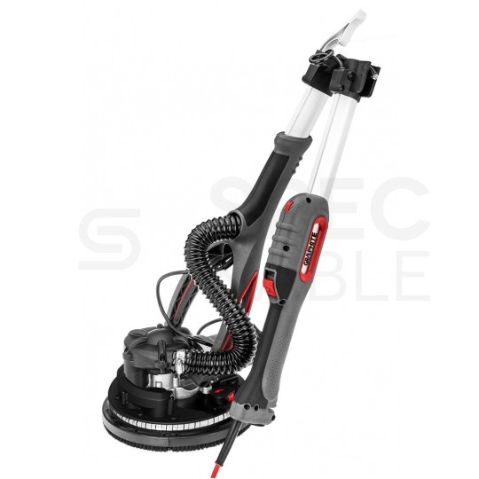 Szlifierka sieciowa 230V 800W LED teleskopowa do gipsu, tynków gipsowych, tarcza 215mm w zestawie z akcesoriami oraz torbą GRAPHITE 59G265