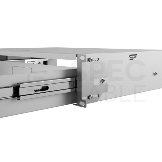 Szuflada z zamkiem do szafy RACK 19" 2U 320mm szara na narzędzia, sprzęt i dokumenty