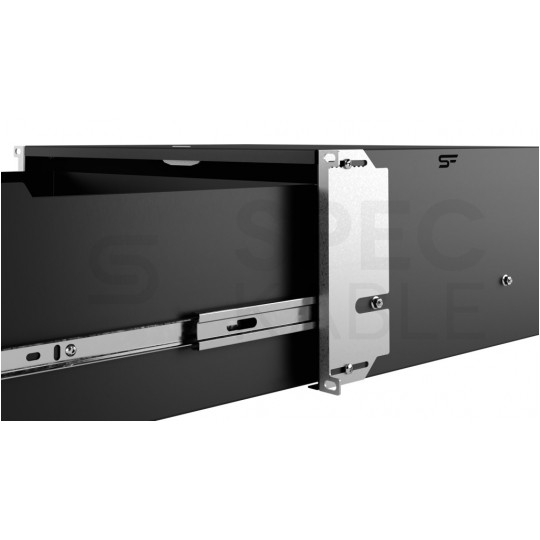 Szuflada z zamkiem do szafy RACK 19" 4U 320mm czarna na narzędzia, sprzęt i dokumenty