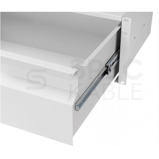 Szuflada z zamkiem do szafy RACK 19" 4U 330mm szara na narzędzia, sprzęt i dokumenty
