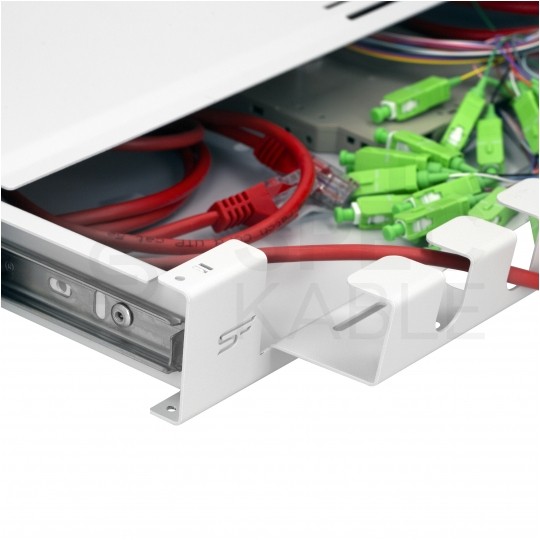 Szuflada zapasu kabla do szafy RACK 19" 1U 320mm przełącznica wysuwana z organizerem Szara
