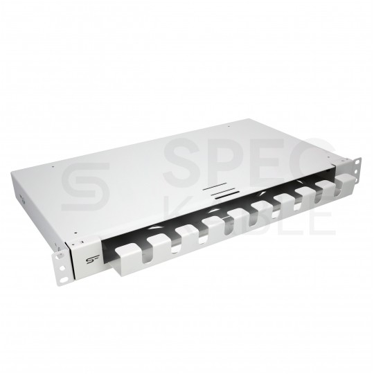 Szuflada zapasu kabla do szafy RACK 19" 1U 320mm przełącznica wysuwana z organizerem Szara