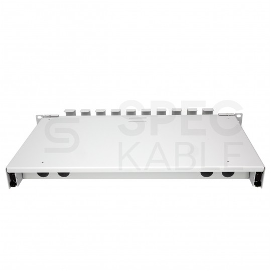 Szuflada zapasu kabla do szafy RACK 19" 1U 320mm przełącznica wysuwana z organizerem Szara