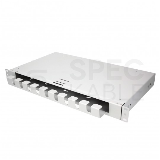 Szuflada zapasu kabla do szafy RACK 19" 1U 320mm przełącznica wysuwana z organizerem Szara
