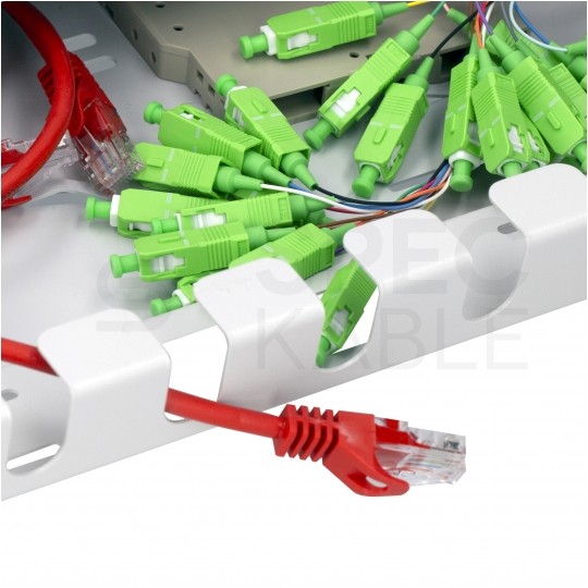 Szuflada zapasu kabla do szafy RACK 19" 1U 320mm przełącznica wysuwana z organizerem Szara