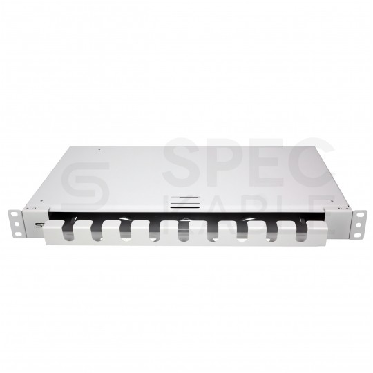 Szuflada zapasu kabla do szafy RACK 19" 1U 320mm przełącznica wysuwana z organizerem Szara